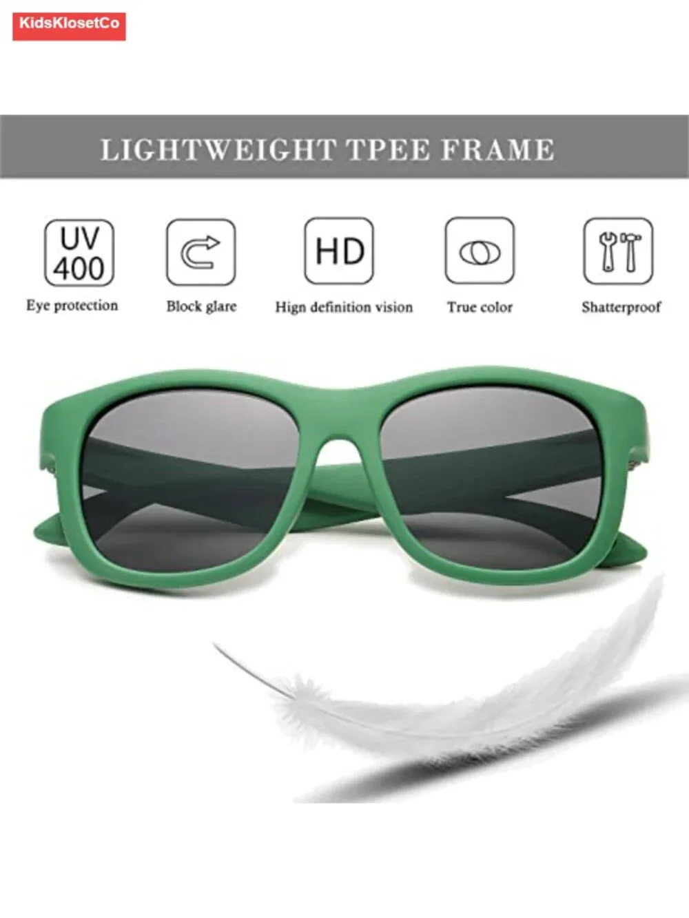 Polarized Baby Sunglasses with Flexible TPEE Frame and Strap for Toddlers